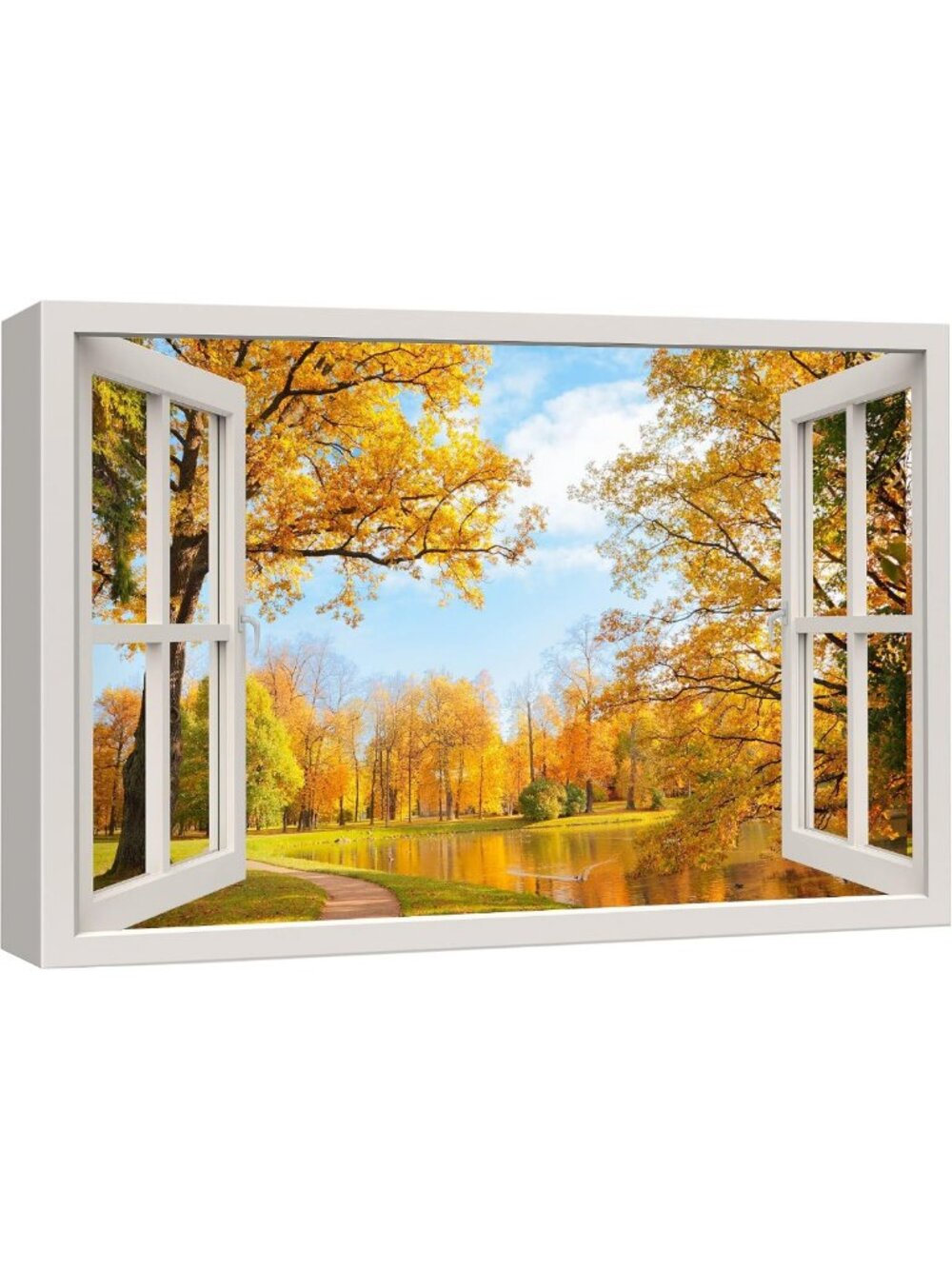 Autumn Forest Canvas Art Print - Scenic Nature Photography for Living Room